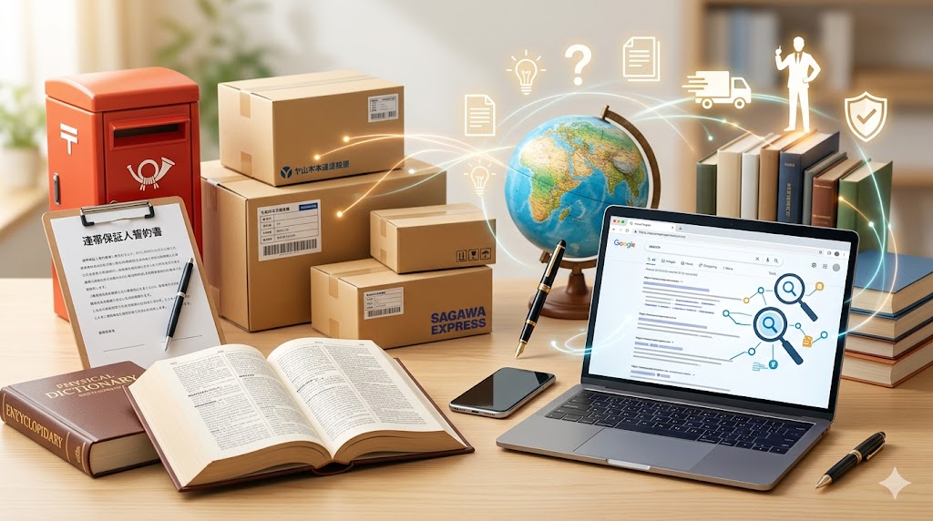 雑学・辞書・事典・郵便・宅配・保証人・ネットで調べものアイキャッチ